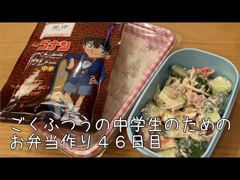 46日目♫ごく普通の中学生のためのお弁当づくり♫寝坊！ふりかけ感覚でカレー弁当