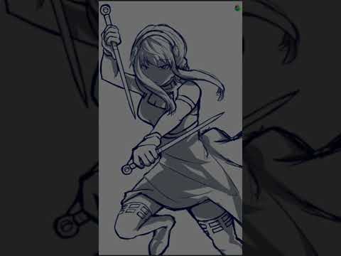 Sketching Yor Forger - Try feature Time Lapse (MEDIBANG PAINT)  #shorts