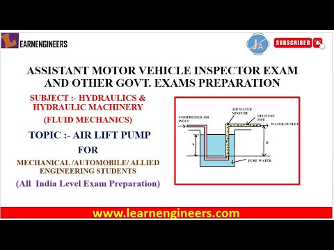 AIR LIFT PUMP FROM HYDRAULICS FOR ASSISTANT MOTOR VEHICLE INSPECTOR EXAMS AND OTHER GOVT. EXAMS