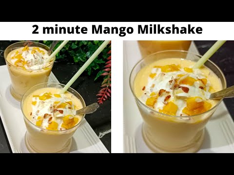 Thick and Tasty Mango milkshake Recipe- Rich and Creamy mango milkshake- Fresh Mango shake  #mango