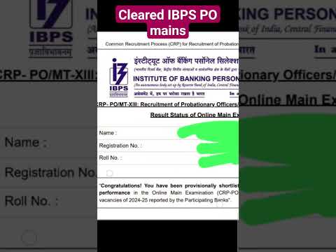 IBPS PO Mains cleared Congratulations status #ibps #ibpspo #banking