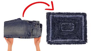 How to sew a fluffy rug out of old jeans!