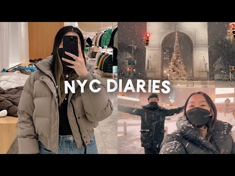 nyc diaries | running errands, snow storm in nyc, aritzia super world, lots of eating!