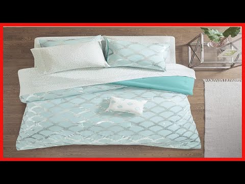 Intelligent Design Lorna Complete Bag Trendy Metallic Mermaid Scale Scallop Print Comforter