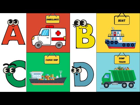 ABC Vehicle Song 🚗✈️🚢 | Learn A to Z Vehicles | Fun Kids Song | #abcd #kids