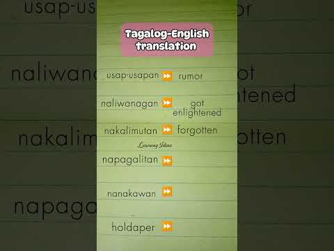 TAGALOG-ENGLISH TRANSLATION VOCABULARY #learnenglish #tagalogenglishtranslation #vocabulary