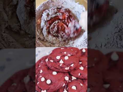 Red Velvet Cake Mix Cookies #shorts #christmascookies