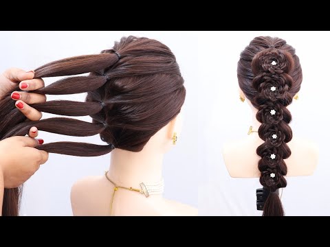 Diwali special ponytail hairstyle for ladies | new hairstyle for diwali | women hair style