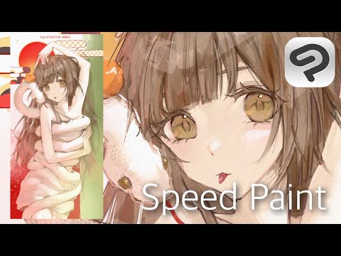 【Speed Paint】2025年の厚塗り年賀状絵【イラストメイキング】