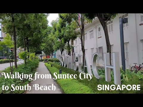 Walking from Suntec City to South Beach via link bridge