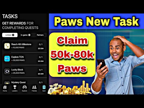 Paws Airdrop New Task | Claim 50k-80k  Paws | Paws Mystery Task