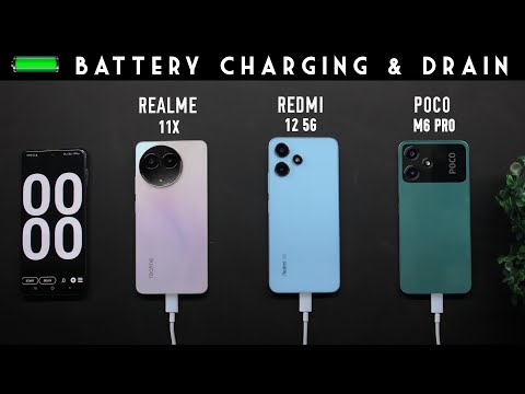 Realme 11x vs Redmi 12 5G vs Poco M6 Pro🔋Battery Charging & Performance Test