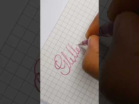 'Glittering' cursive writing. #satisfying #relaxing #shorts #tiktok #reels