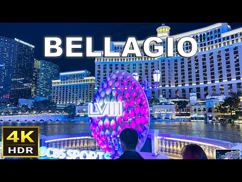 [4K HDR] Bellagio Las Vegas Walking Tour | Feb 2024 | Super Bowl Week