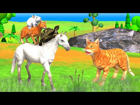 घोड़े की सवारी बिल्ली Hindi Kahaniya हिंदी कहानी - Panchatantra Moral Stories - 3d stories in Hindi