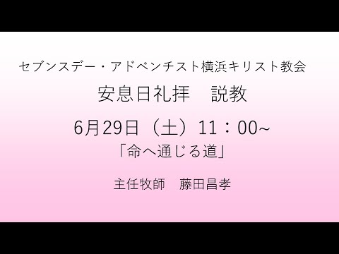 命へ通じる道 2024年6月29日 藤田昌孝牧師