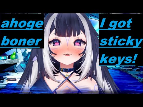 Shylily got sticky keys after showing her new 'ahoge boner'