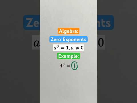 What to Do if There is a Zero Exponent! #Shorts #exponents #algebra #math