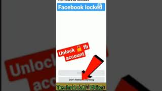 facebook account locked how to unlocked | facebook get code option | technical ekka #shorts #viral