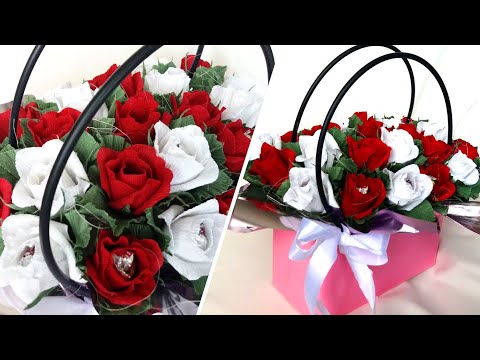 🌹BOUQUET OF CANDY🍬. Corrugated paper roses. БУКЕТ З ЦУКЕРОК. Троянди із гофрованого паперу.