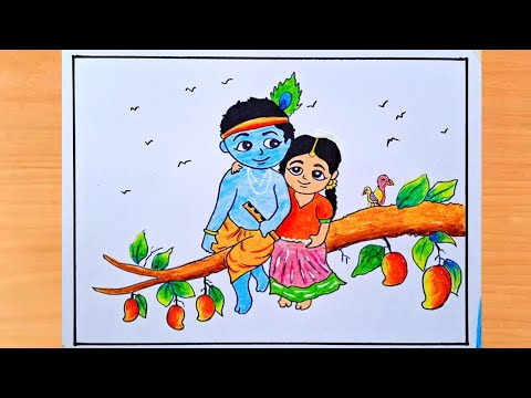 Janmashtami Cute Drawing | Easy krIshna drawing | Janmashtami easy drawing | Kisholoy