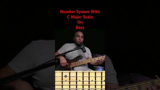 Learn number system on bass with c major scale (full lesson on channel). #basslessons #numbersystem