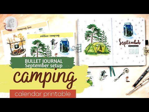 camping theme | bullet journal September setup | free printable | PLAN WITH ME | outdoor printable