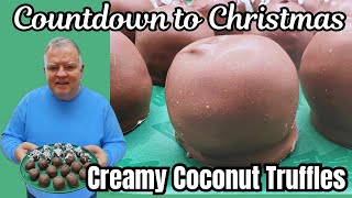 Creamy Coconut Truffles - A creamy center with coconut and coconut flavor, dipped in chocolate!