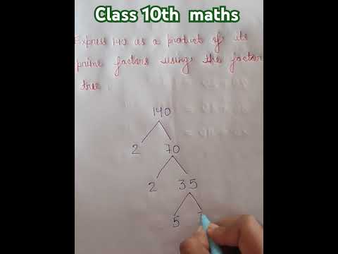 Prime factors of 140 class 10th maths.... factor tree method #trending #viral #ytshorts_#maths#most