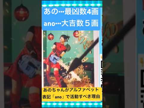 あのちゃん！アルファベット表記の「ano」に改名してください