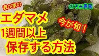 【エダマメ】枝豆は鮮度が命！でも保存しておきたいことも。そんな時の保存方法をお伝えします。枝豆／黒豆／糖度／豆知識／粗熱