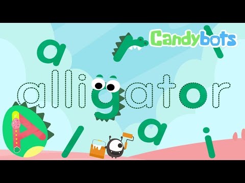 Candybots ABC Phonics Writing Part 1 - ABC Tracing A to E Puzzle Kids