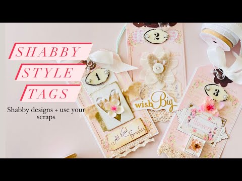 Scrapbook Tags Shabby Style TUTORIAL Paper Tags ideas Shabby Style | Iralamija Scrapbook