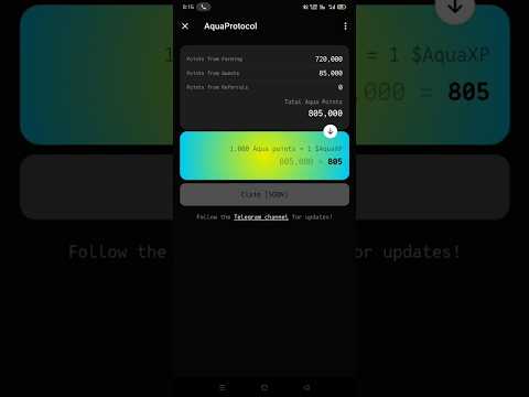 popular telegram mining bot 📈🚀| Aqua protocol farming claim 💥🤑