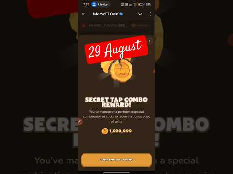 29 August Memefi daily secret combo