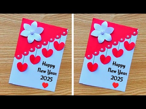 DIY - Easy new year card making / Last minute card for new year / happy new year 2025 card