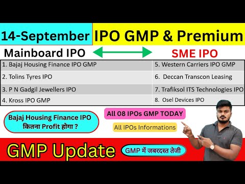 All IPO 08 GMP Today | Baja Housing Finance IPO | Trafiksol ITS Technologies IPO | P N Gadgil IPO