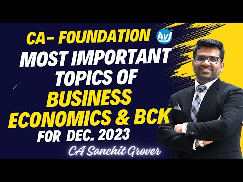 ABC Analysis of Business Economics & BCK for CA Foundation Dec 23| Score 80+ by focussing on these