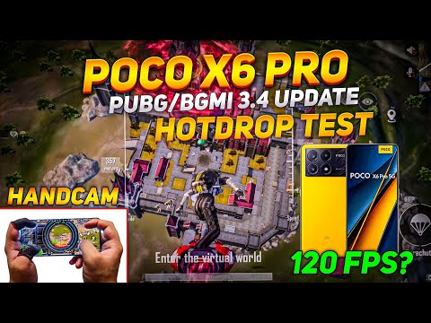 POCO X6 PRO HOTDROP TEST🔥 WITH FPS METER HANDCAM BGMI/PUBG 3.4 NEW UPDATE 120 FPS ? #pocox6pro#poco