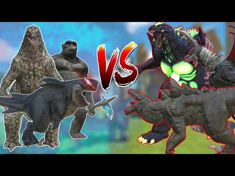 Angry Megalodon Rex x King Kong x Godzilla 2021 vs Zilla for rescue Baby Shark in ARBS