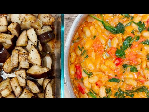 Creamy Beans With Baked Eggplant | Vegan High-Protein