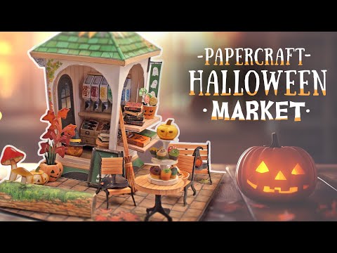 🎃 Miniature Diorama Halloween Market Candy Store 🎃 (canon papercraft dollhouse kit)