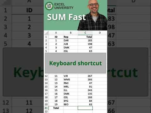 Fast way to SUM in Excel 😄 #shorts #exceltips