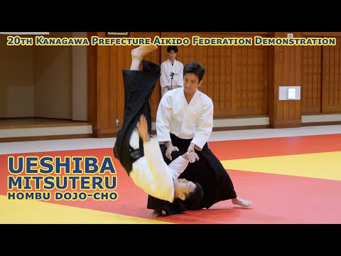 UESHIBA Mitsuteru Hombu Dojo-cho - 20th Kanagawa Prefecture Aikido Federation Demonstration