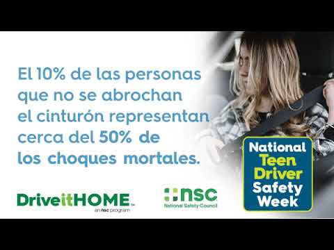 Semana Nacional de la Seguridad de los Conductores Adolescentes: Cinturones de Seguridad