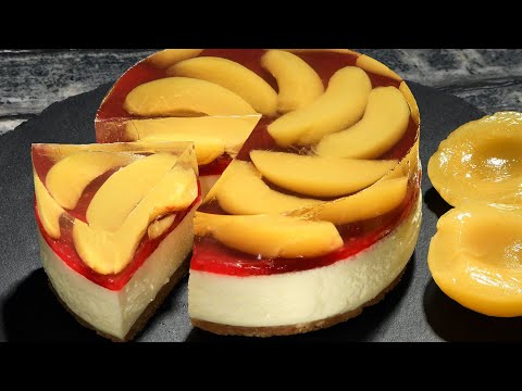 Amazing peach cheesecake. No bake. Easy and quick.