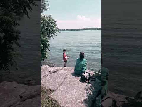 Hanging out at the edge of the Niagara river. #trawlerlife #trawlertravels #shorts  #summerfun