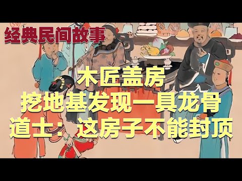 木匠盖房，挖地基发现一具龙骨，道士：这房子不能封顶#故事 #民间故事