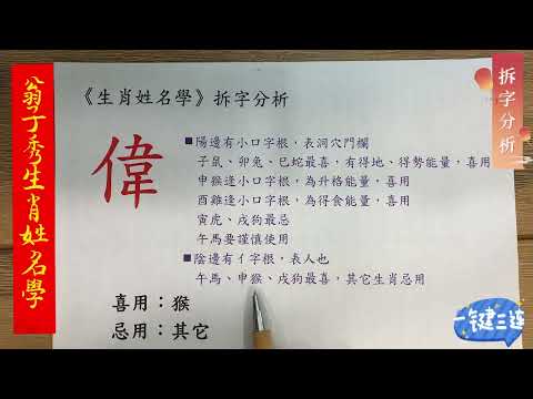 《翁子秀生肖姓名學》姓名拆字分析(偉) |取名 |改名|翁子秀生肖姓名學 |名字鑑定 |改名