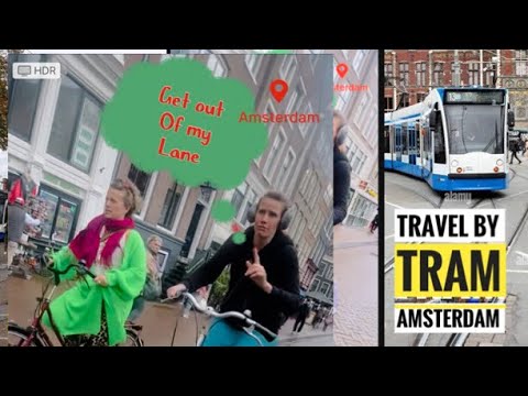 DUTCH GIRL SCOLDS ME FOR WALKING ON CYCLE LANE 😟 | TRAVEL BY TRAM | #amsterdam #netherlands